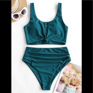 NWT - ZAFUL Snap Button Tummy Control Tankini